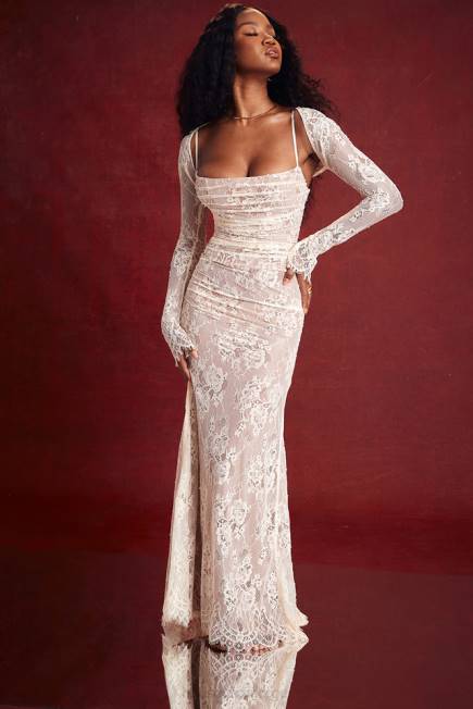 klær artemis vintage krem-blonde maxi-kjole House of CB J6RL133