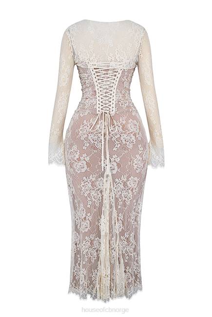 klær artemis vintage krem-blonde maxi-kjole House of CB J6RL133