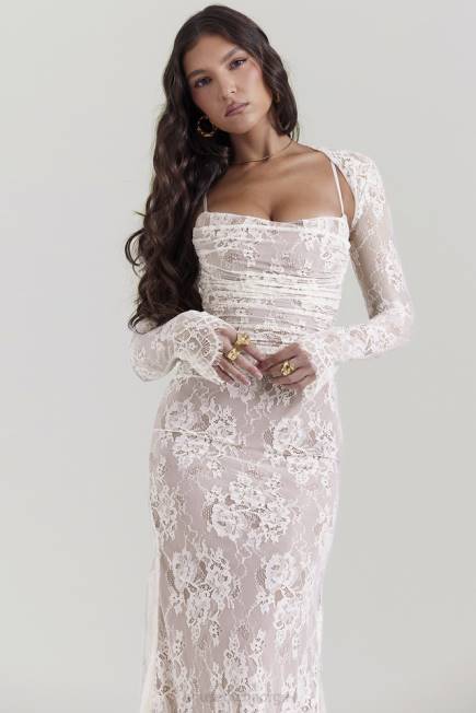 klær artemis vintage krem-blonde maxi-kjole House of CB J6RL133