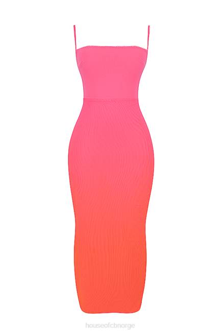 klær calista ombre flame maxi kjole House of CB J6RL184