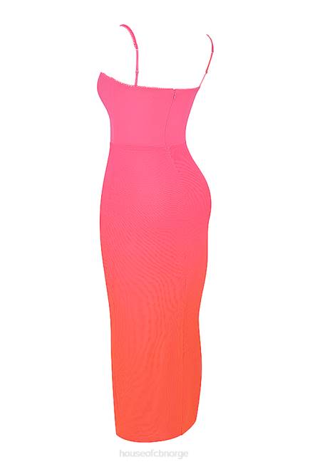 klær calista ombre flame maxi kjole House of CB J6RL184