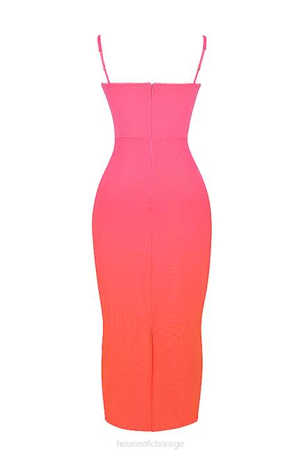klær calista ombre flame maxi kjole House of CB J6RL184