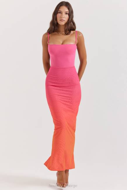 klær calista ombre flame maxi kjole House of CB J6RL184