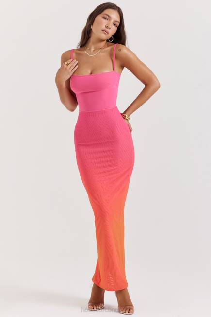 klær calista ombre flame maxi kjole House of CB J6RL184