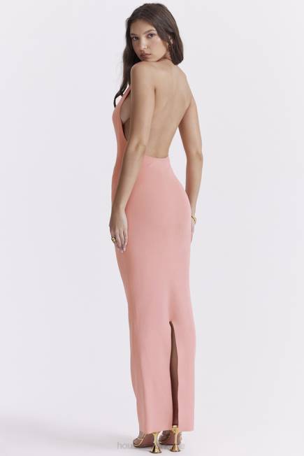 klær camelia aprikos stupe maxi kjole House of CB J6RL227