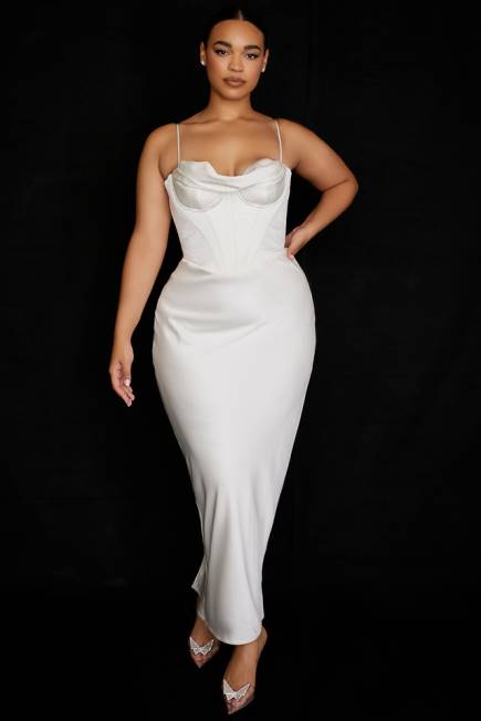 klær charmaine elfenben korsett maxi kjole House of CB J6RL527