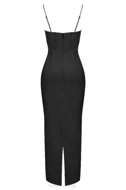 klær charmaine svart korsett maxi kjole House of CB J6RL474