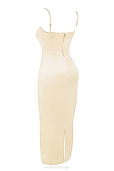 klær costanza vintage krem ​​maxikjole House of CB J6RL250