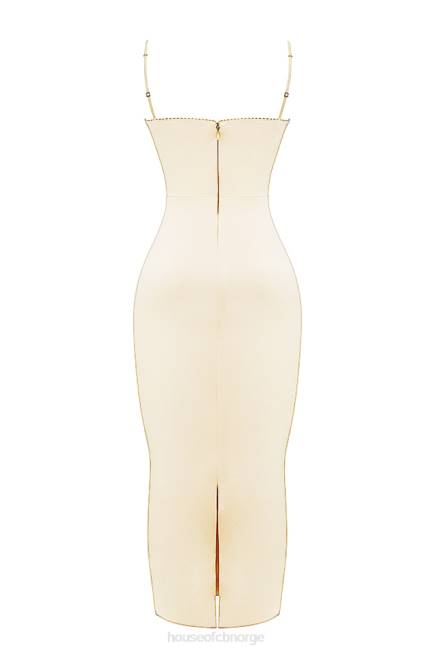 klær costanza vintage krem ​​maxikjole House of CB J6RL250