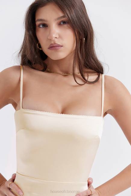 klær costanza vintage krem ​​maxikjole House of CB J6RL250