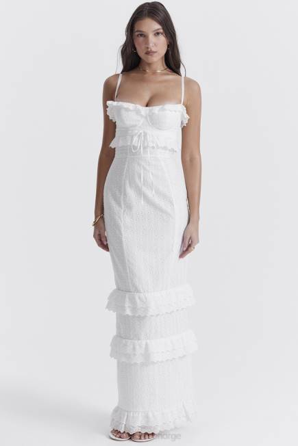 klær eve white broderie maxi kjole House of CB J6RL228