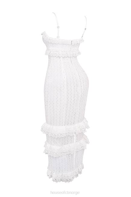 klær eve white broderie maxi kjole House of CB J6RL228
