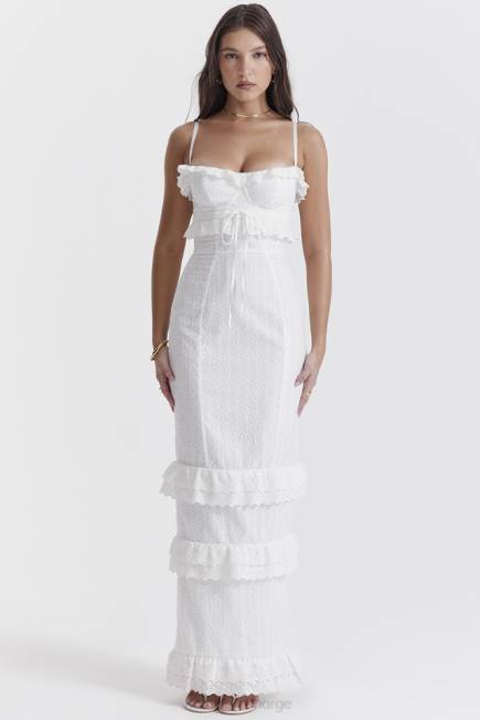 klær eve white broderie maxi kjole House of CB J6RL228