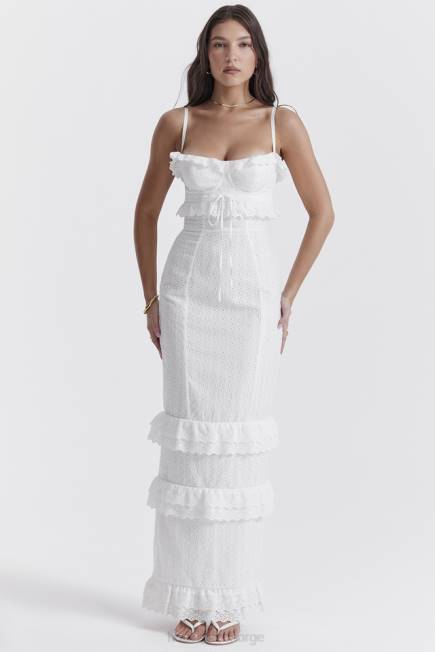 klær eve white broderie maxi kjole House of CB J6RL228