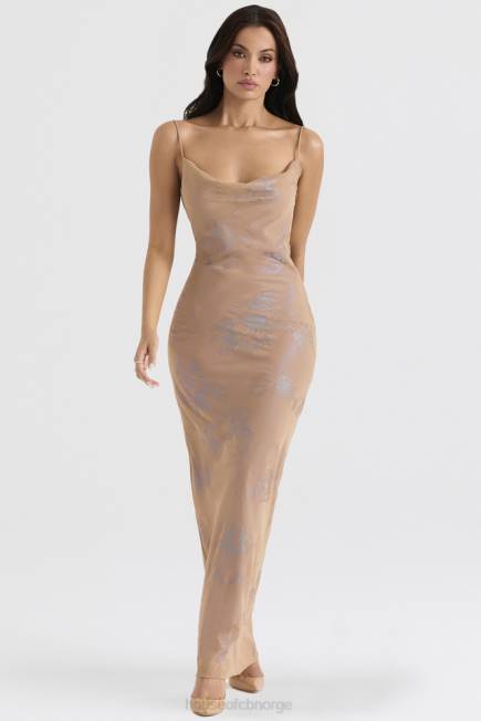 klær gabrielle iriserende cafe au lait maxi kjole House of CB J6RL365