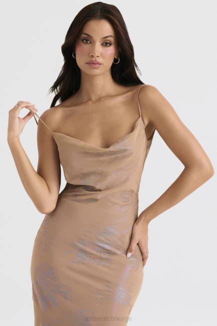 klær gabrielle iriserende cafe au lait maxi kjole House of CB J6RL365