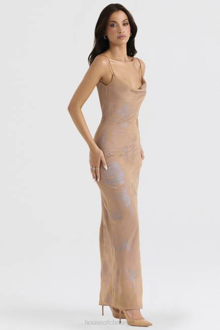klær gabrielle iriserende cafe au lait maxi kjole House of CB J6RL365