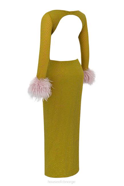klær gina chartreuse krystallisert maxi kjole House of CB J6RL332