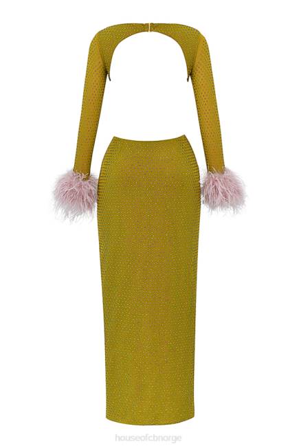 klær gina chartreuse krystallisert maxi kjole House of CB J6RL332