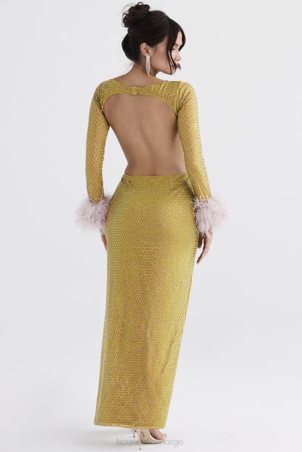 klær gina chartreuse krystallisert maxi kjole House of CB J6RL332