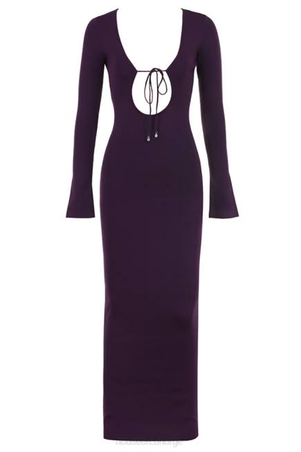 klær keana grape ribbestrikket maxi kjole House of CB J6RL318