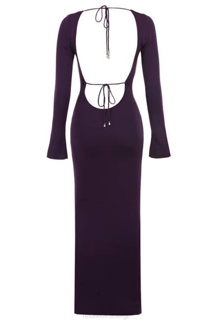 klær keana grape ribbestrikket maxi kjole House of CB J6RL318
