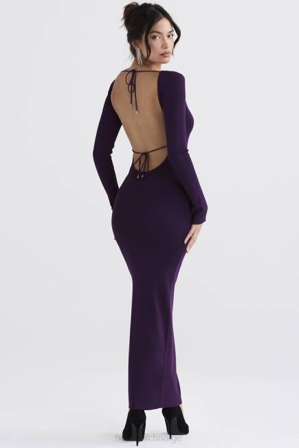 klær keana grape ribbestrikket maxi kjole House of CB J6RL318