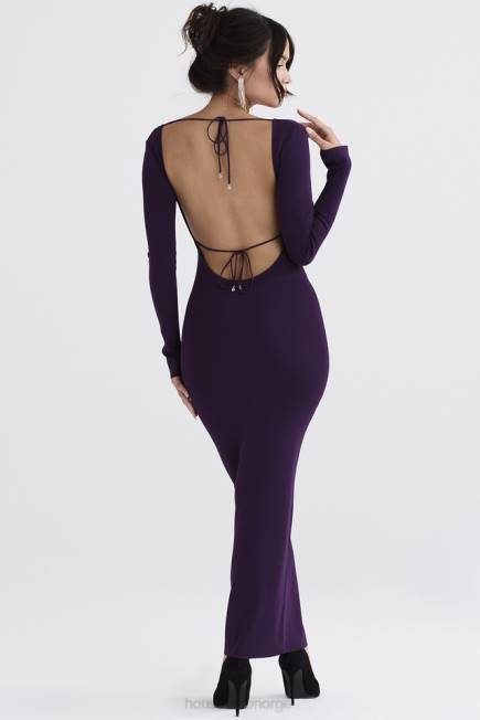 klær keana grape ribbestrikket maxi kjole House of CB J6RL318