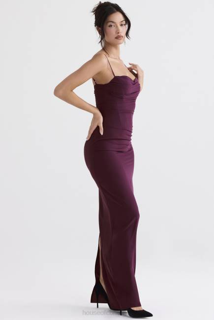 klær lani merlot korsett maxi kjole House of CB J6RL324