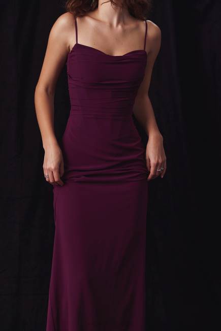 klær lani merlot korsett maxi kjole House of CB J6RL324