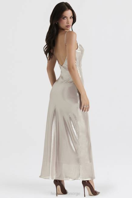 klær leia champagne shimmer maxikjole med lav rygg House of CB J6RL375