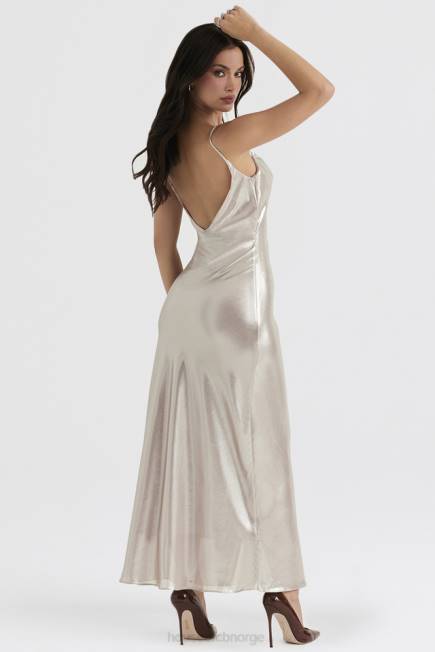klær leia champagne shimmer maxikjole med lav rygg House of CB J6RL375