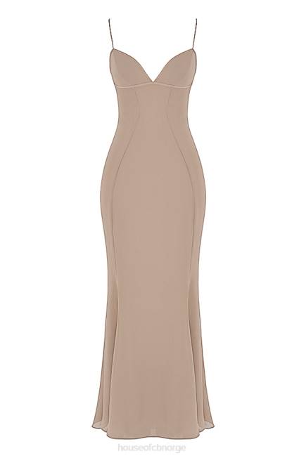 klær loren latte korsett maxi kjole House of CB J6RL454