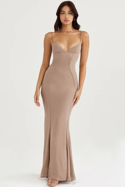 klær loren latte korsett maxi kjole House of CB J6RL454