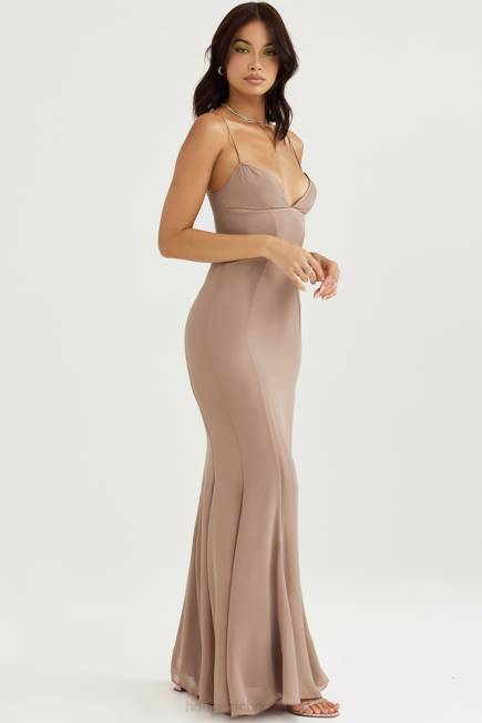 klær loren latte korsett maxi kjole House of CB J6RL454