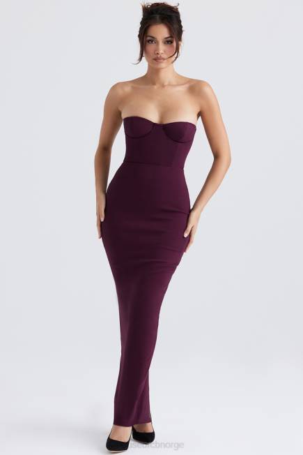 klær lucia grape stroppeløs korsett maxi kjole House of CB J6RL342