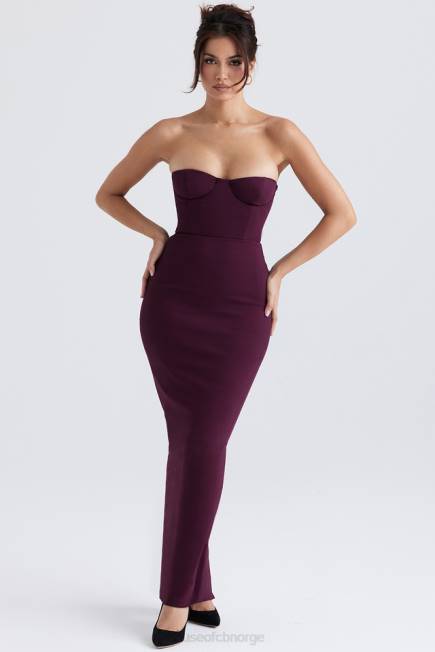 klær lucia grape stroppeløs korsett maxi kjole House of CB J6RL342