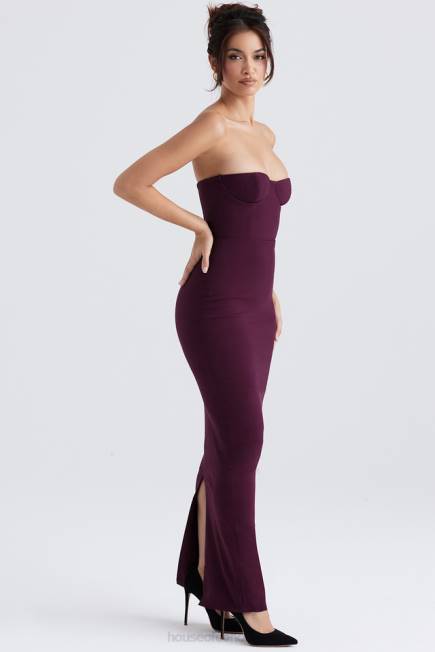 klær lucia grape stroppeløs korsett maxi kjole House of CB J6RL342