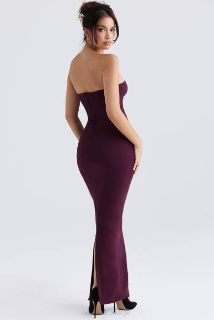 klær lucia grape stroppeløs korsett maxi kjole House of CB J6RL342