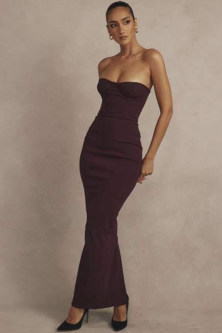 klær lucia grape stroppeløs korsett maxi kjole House of CB J6RL342