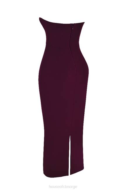 klær lucia grape stroppeløs korsett maxi kjole House of CB J6RL342