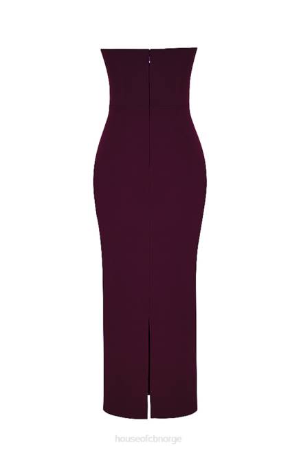 klær lucia grape stroppeløs korsett maxi kjole House of CB J6RL342