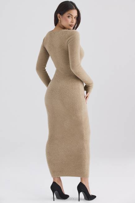 klær lucille camel fuzzy maxi kjole House of CB J6RL312