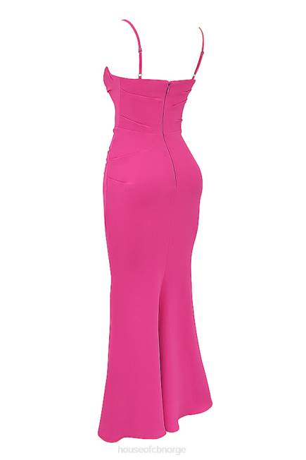klær milena hot pink korsett maxi kjole House of CB J6RL181