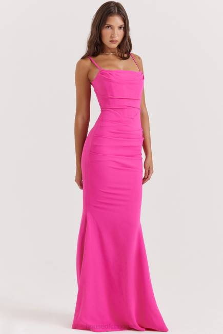 klær milena hot pink korsett maxi kjole House of CB J6RL181