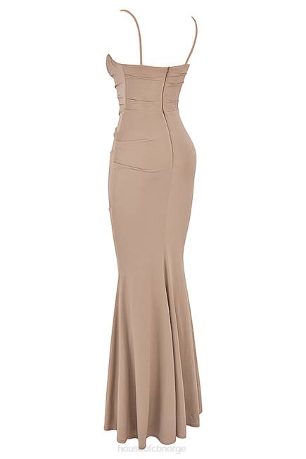 klær milena mandeljersey korsett maxi kjole House of CB J6RL462