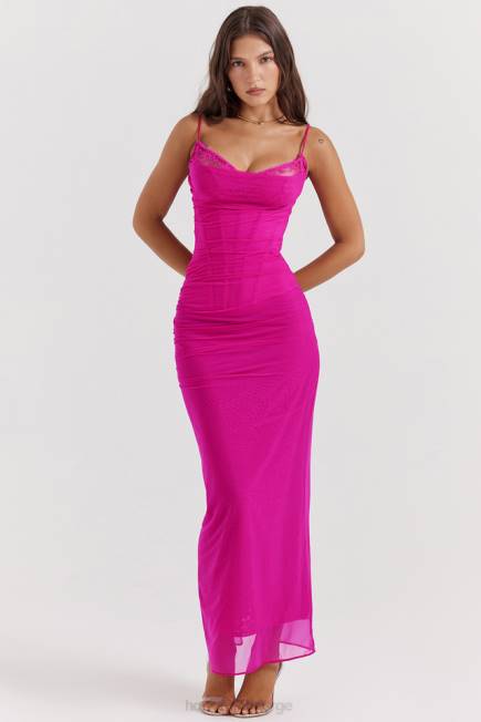 klær nalini fuchsia maxi kjole House of CB J6RL197