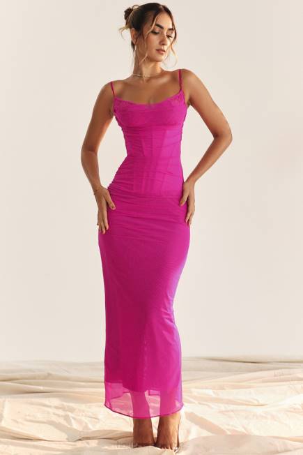klær nalini fuchsia maxi kjole House of CB J6RL197