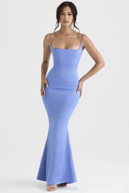 klær olivette periwinkle sateng korsett maxi kjole House of CB J6RL397