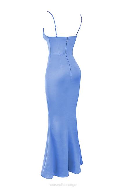 klær olivette periwinkle sateng korsett maxi kjole House of CB J6RL397